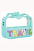 Chenille Letter Patch Clear Travel Cosmetic Makeup Bag