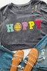 Chenille Letter Patch Graphic Short Sleeve Crew Neck Tee