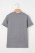 Chenille Letter Patch Graphic Short Sleeve Crew Neck Tee