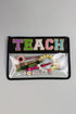Chenille Letter Patch Transparent PVC Zippered Makeup Bag