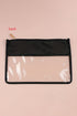 Chenille Letter Patch Transparent PVC Zippered Makeup Bag