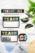 Chenille Letter Patch Transparent PVC Zippered Makeup Bag