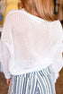 Chenille Lettering Hollow Out Knit Casual Sweater