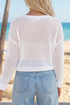 Chenille Lettering Hollow Out Knit Casual Sweater