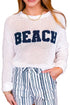 Chenille Lettering Hollow Out Knit Casual Sweater