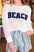 Chenille Lettering Hollow Out Knit Casual Sweater