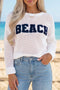 Chenille Lettering Hollow Out Knit Casual Sweater