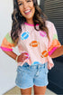 Chenille Patch Football Graphic Relaxed Fit Tee