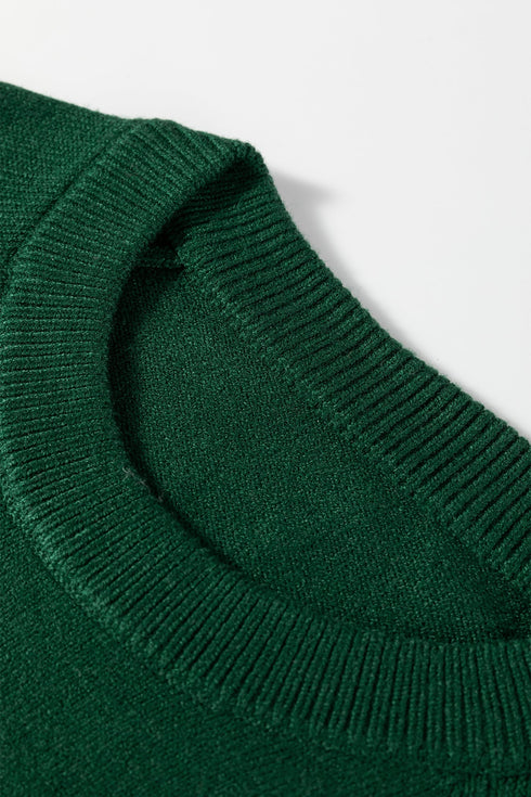 Chenille Patch Graphic Raglan Sleeve Pullover Sweater