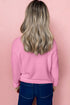 Chenille Patch Graphic Raglan Sleeve Pullover Sweater