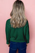 Chenille Patch Graphic Raglan Sleeve Pullover Sweater
