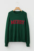 Chenille Patch Graphic Raglan Sleeve Pullover Sweater