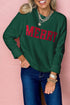 Chenille Patch Graphic Raglan Sleeve Pullover Sweater