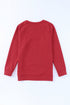 Chenille Patch Letter Graphic Raglan Pullover Sweatshirt