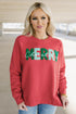 Chenille Patch Letter Graphic Raglan Pullover Sweatshirt