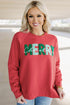 Chenille Patch Letter Graphic Raglan Pullover Sweatshirt