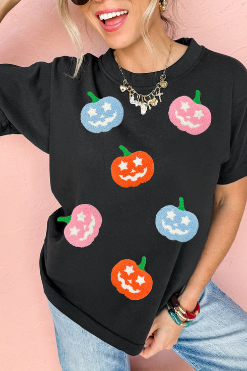 Chenille Patch Short Sleeve Graphic Tee Shirt