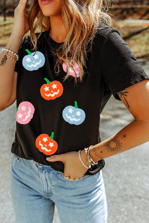 Chenille Patch Short Sleeve Graphic Tee Shirt