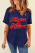 Chenille Patch Stars And Stripes Graphic Short Sleeve Tee