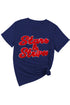 Chenille Patch Stars And Stripes Graphic Short Sleeve Tee