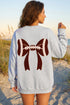 Chenille Rugby Bow Oversized Embroidered Game Day Sweatshirt