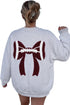Chenille Rugby Bow Oversized Embroidered Game Day Sweatshirt