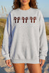 Chenille Rugby Bow Oversized Embroidered Game Day Sweatshirt
