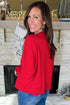 Chenille Script Patch Graphic Crew Neck Pullover Sweatshirt