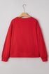 Chenille Script Patch Graphic Crew Neck Pullover Sweatshirt