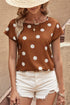 Chestnut Daisy Print Short Sleeve Top