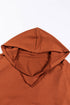 Chestnut V Neck Kangaroo Pocket Oversized Hoodie