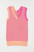 Chevron Pattern V Neck Ribbed Knit Sweater Vest