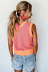 Chevron Pattern V Neck Ribbed Knit Sweater Vest