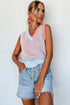 Chevron Pattern V Neck Ribbed Knit Sweater Vest