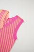 Chevron Pattern V Neck Ribbed Knit Sweater Vest