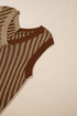 Chevron Pattern V Neck Ribbed Knit Sweater Vest