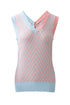 Chevron Pattern V Neck Ribbed Knit Sweater Vest