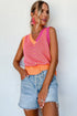 Chevron Pattern V Neck Ribbed Knit Sweater Vest