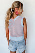Chevron Pattern V Neck Ribbed Knit Sweater Vest