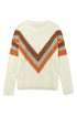 Chevron Striped Drop Shoulder Sweater