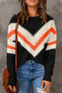 Chevron Striped Drop Shoulder Sweater