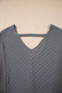 Chevron Texture Patchwork V Neck Long Sleeve Knit Top