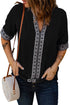 Chic Boho V Neckline Half Sleeve Blouse