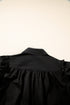 Chic Frilly Puff Sleeve Stylish Collared Cotton Button Down Shirt