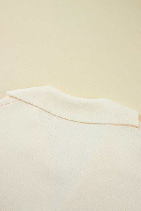 Chic Lapel Collar Drop Shoulder Buttoned Cardigan
