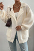 Chic Lapel Collar Drop Shoulder Buttoned Cardigan