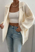 Chic Lapel Collar Drop Shoulder Buttoned Cardigan