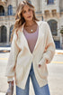 Chic Lapel Collar Drop Shoulder Buttoned Cardigan