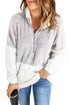 Chic Oversized Fluffy Fleece Zip Neck Pullover