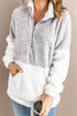 Chic Oversized Fluffy Fleece Zip Neck Pullover